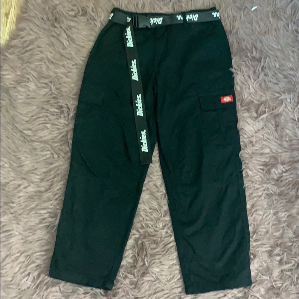 Black Dickies with Dickies belt